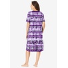 Dreams & Co. Plus Size V-Neck Short Sleeve Short T-Shirt Lounger(Wildberry Tie Dye Stripe)