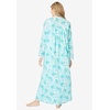 Only Necessities Plus Size Long 2-Piece Cabbage-Rose Peignoir Set(Light Sage)