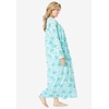 Only Necessities Plus Size Long 2-Piece Cabbage-Rose Peignoir Set(Shell Pink)
