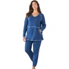 Dreams & Co. Plus Size Petite 2-Piece Lounge Set(Heather Evening Blue)
