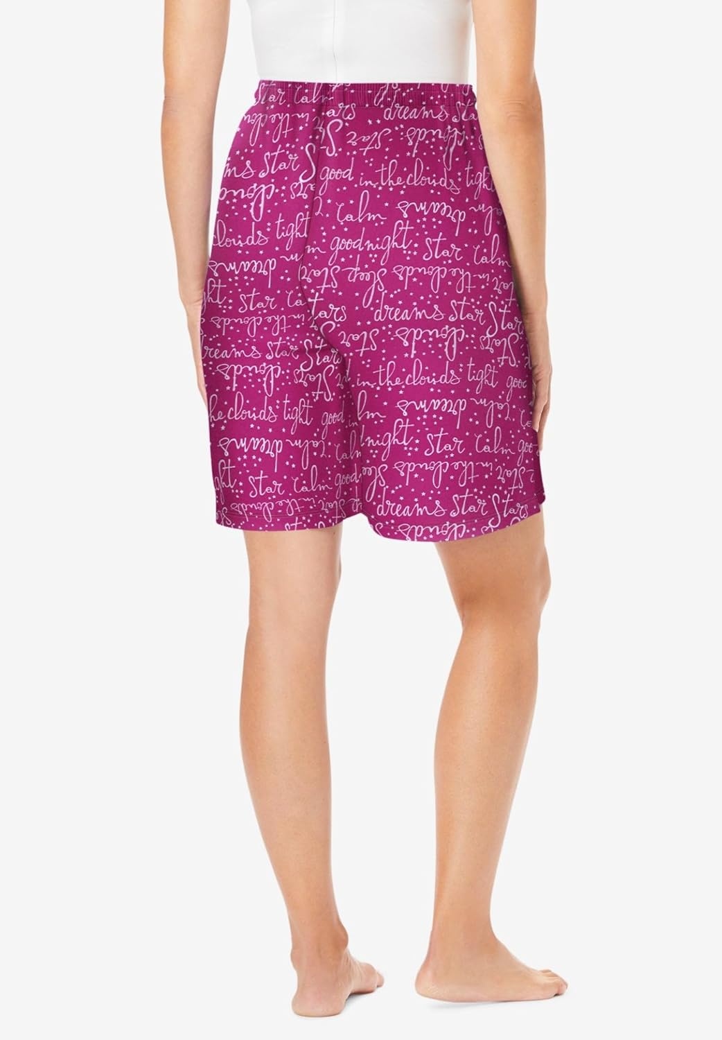 image:imageDreams amp Co Plus Size Print Pajama ShortsRaspberry Stars