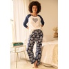 Dreams & Co. Plus Size Knit Sleep Pant(Evening Blue Hearts)