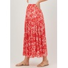Woman Within Plus Size Pull-On Elastic Waist Crinkle Printed Skirt(Classic Red Batik)