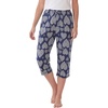 Dreams & Co. Plus Size Knit Sleep Capri(Evening Blue Hearts)
