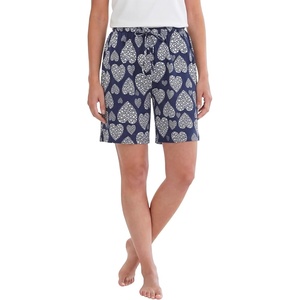 Dreams & Co. Plus Size Print Pajama Shorts(Evening Blue Hearts)