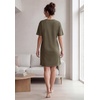 ellos Plus Size Cotton Spandex Vneck Short Sleeve Sleep Shirt(Deep Olive Graphic)