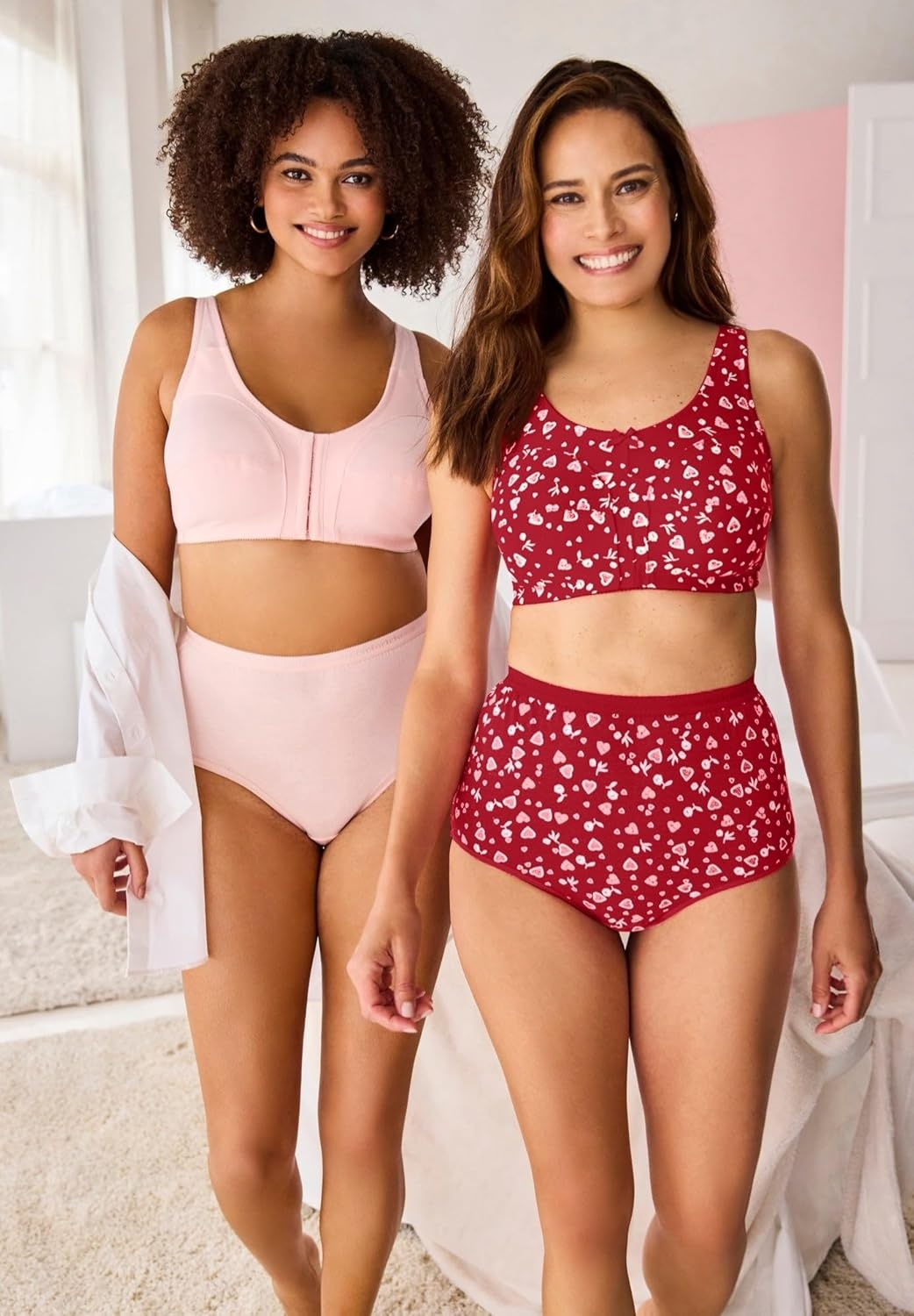 image:imageComfort Choice Womens Plus Size Cotton BackClose Wireless BraMahogany Red Paisley