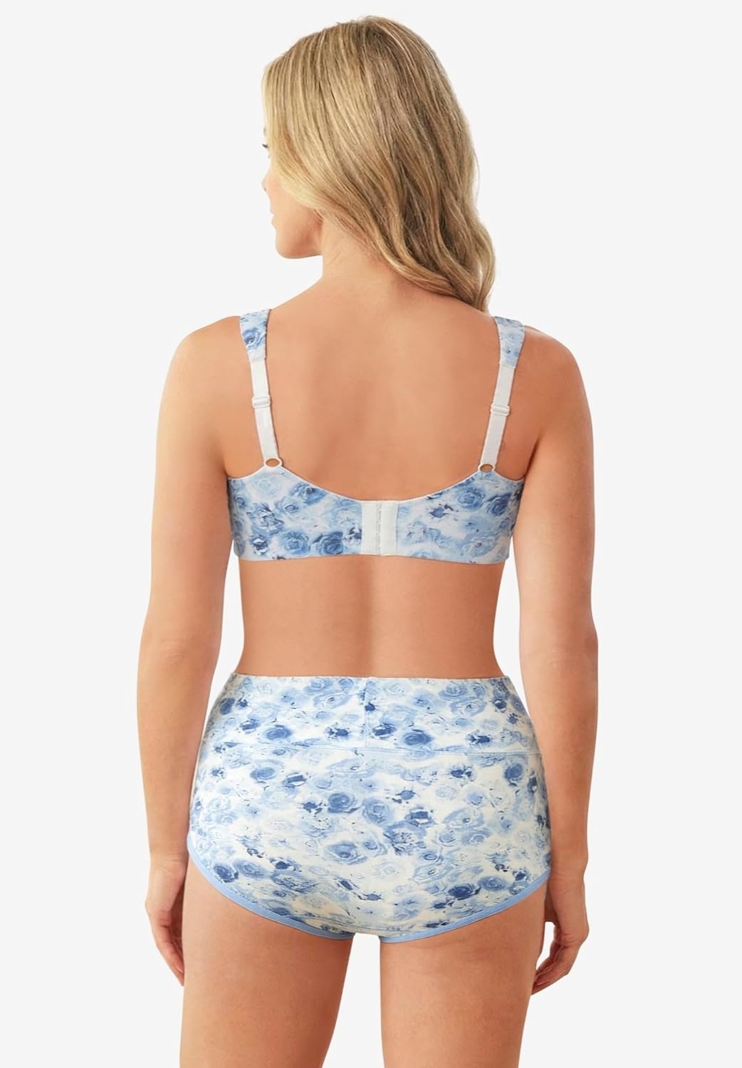 image:imageComfort Choice Womens Plus Size Cotton Wireless Lightly Padded TShirt BraFrench Blue Roses