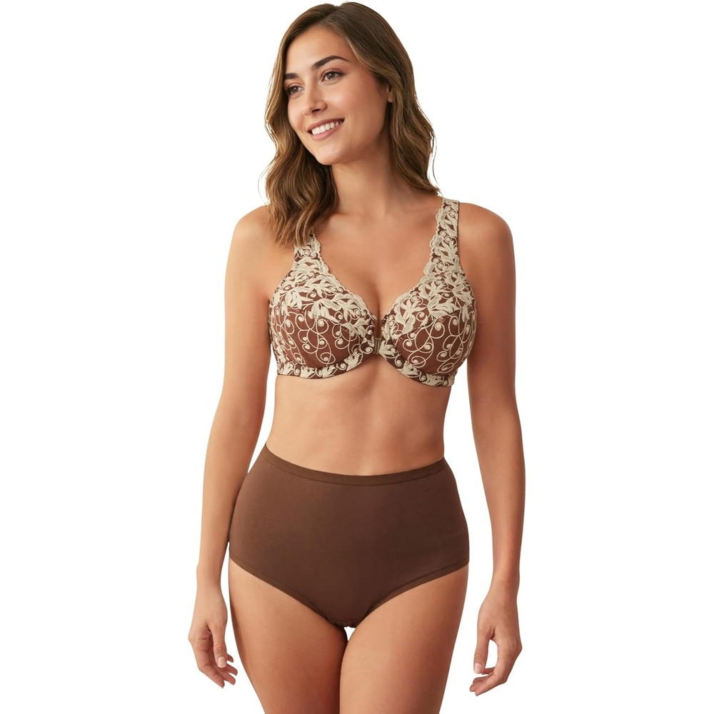 image:imageAmoureuse Womens Plus Size Embroidered Underwire BraRich Mocha