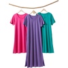 Woman Within Plus Size Perfect Short-Sleeve V-Neck Tee Dress(Navy Multi Tie Dye)