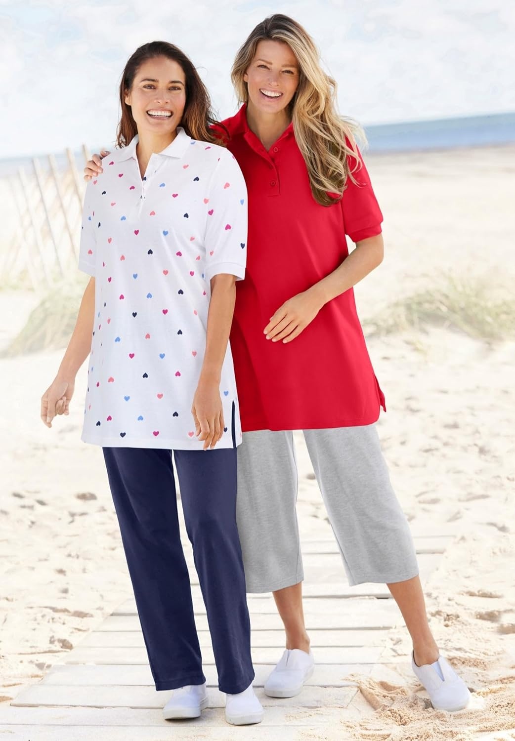 image:imageWoman Within Plus Size ElbowSleeve Polo TunicChocolate Bloom
