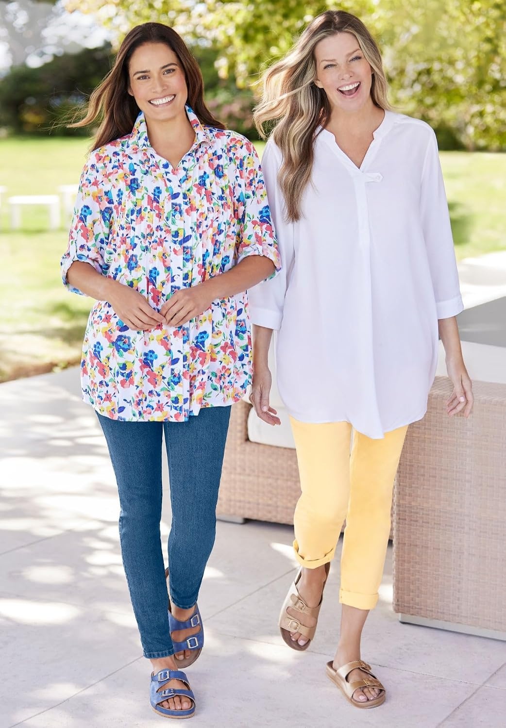 image:imageWoman Within Plus Size Rayon Pintucked Effortless Tunic BlouseDeep Claret Batik