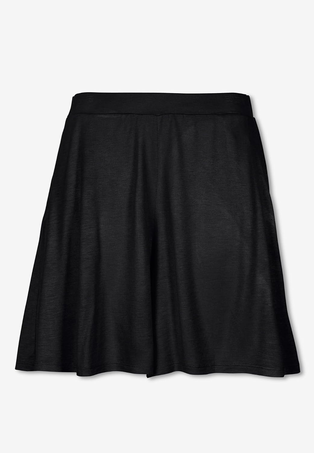 image:imageellos Plus Size Relaxed Fit Elastic Waistband Stretch Jersey ShortsBlack Tropical Print
