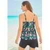 Swimsuits For All Swim 365 Women’s Plus Size Longer-Length V-Neck Tiered-Ruffle Tummy Control Tankini Top(Oasis Floral)