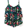 Swimsuits For All Swim 365 Women’s Plus Size Longer-Length V-Neck Tiered-Ruffle Tummy Control Tankini Top(Oasis Floral)