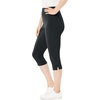 Woman Within Plus Size Capri Pull-On Stretch Knit Cotton Spandex Leggings(Black)