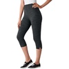 Woman Within Plus Size Capri Pull-On Stretch Knit Cotton Spandex Leggings(Heather Charcoal)