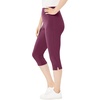 Woman Within Plus Size Capri Pull-On Stretch Knit Cotton Spandex Leggings(Heather Charcoal)