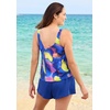 Women’s Plus Size Scoop-Neck Blouson Tummy Control Two-Piece Swim Set(Multi Tie Dye)