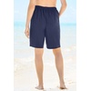 Women’s Plus Size Taslon Cover Up Board Shorts with Built-in Brief(Dream Blue)