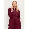 ellos Plus Size Linen-Blend Pull-On Elastic Waist Shorts(Merlot)