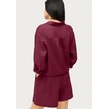 ellos Plus Size Linen-Blend Pull-On Elastic Waist Shorts(Merlot)