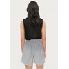 ellos Plus Size Linen-Blend Pull-On Elastic Waist Shorts(Navy White Stripe)