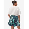 ellos Plus Size Relaxed Fit Elastic Waistband Stretch Jersey Shorts(Black Tropical Print)