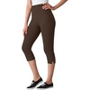 Woman Within Plus Size Capri Pull-On Stretch Knit Cotton Spandex Leggings(Chocolate)