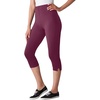 Woman Within Plus Size Capri Pull-On Stretch Knit Cotton Spandex Leggings(Deep Claret)
