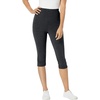 Woman Within Plus Size Capri Pull-On Stretch Knit Cotton Spandex Leggings(Heather Charcoal)