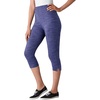 Woman Within Plus Size Capri Pull-On Stretch Knit Cotton Spandex Leggings(Heather Navy)