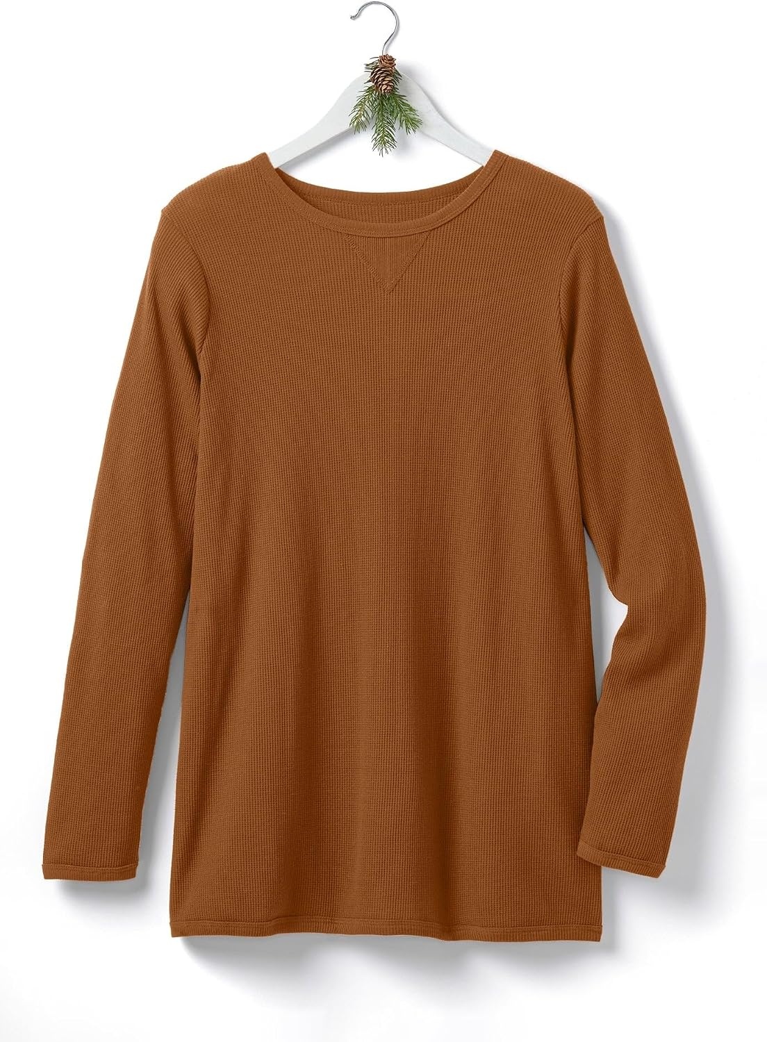 image:imageWoman Within LongSleeve Crewneck Soft Waffle Knit Thermal ShirtAntique Copper