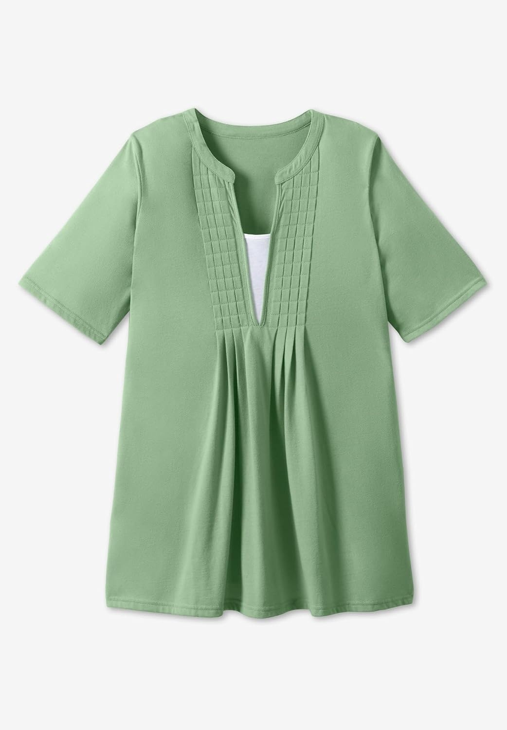 image:imageWoman Within Plus Size 7Day LayerLook ElbowSleeve TeeFrench Blue