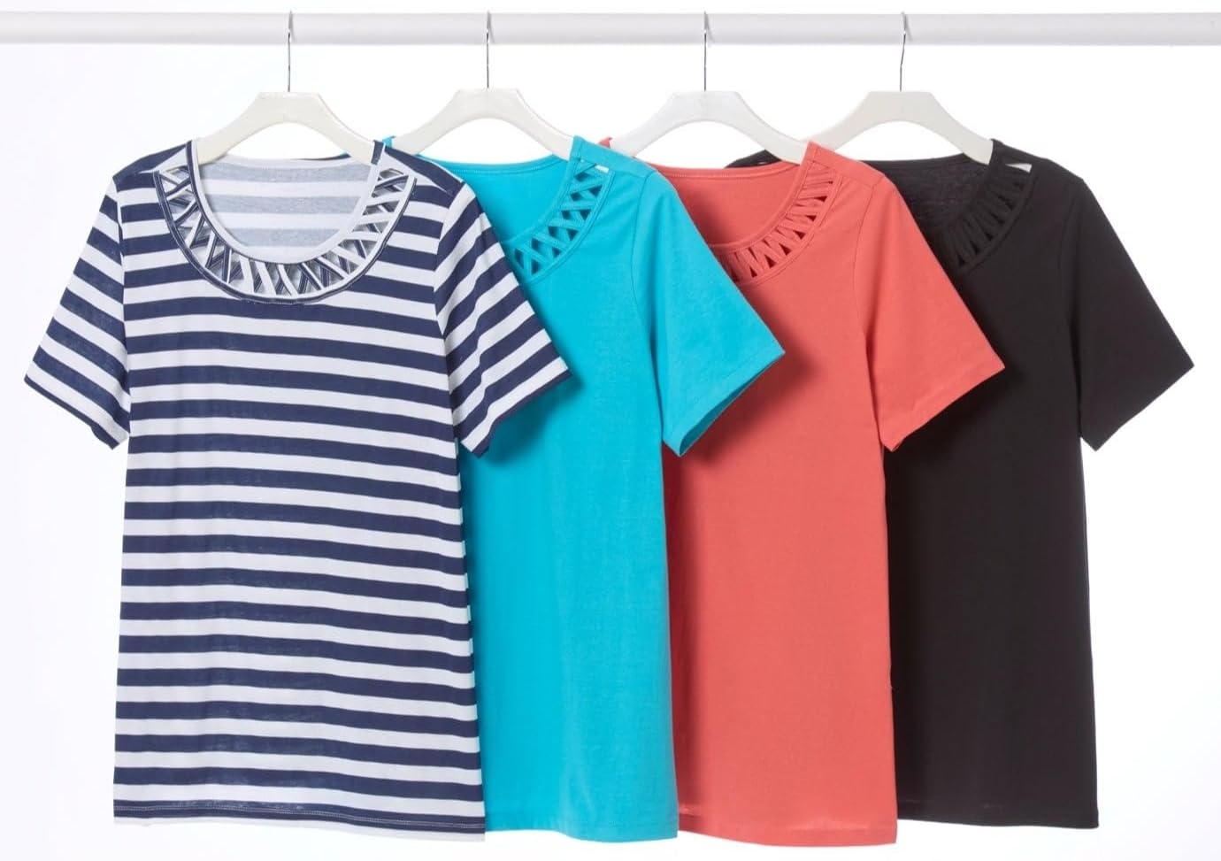 image:imageWoman Within Plus Size Lattice Neck TeeRaspberry