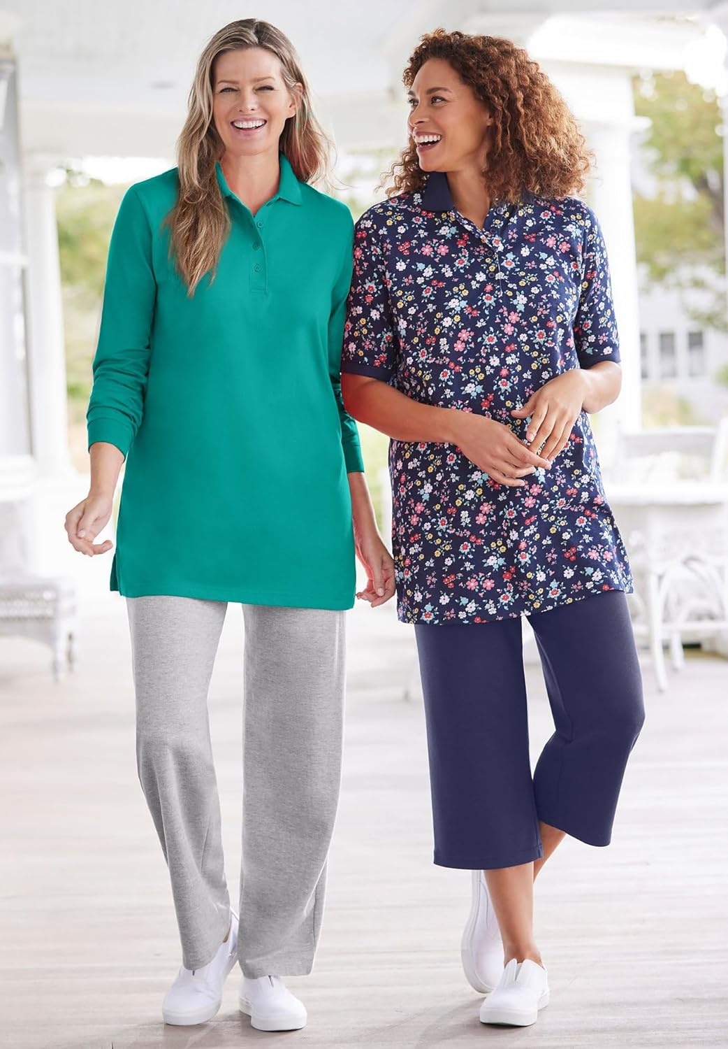 image:imageWoman Within Plus Size LongSleeve Polo ShirtEmerald Green