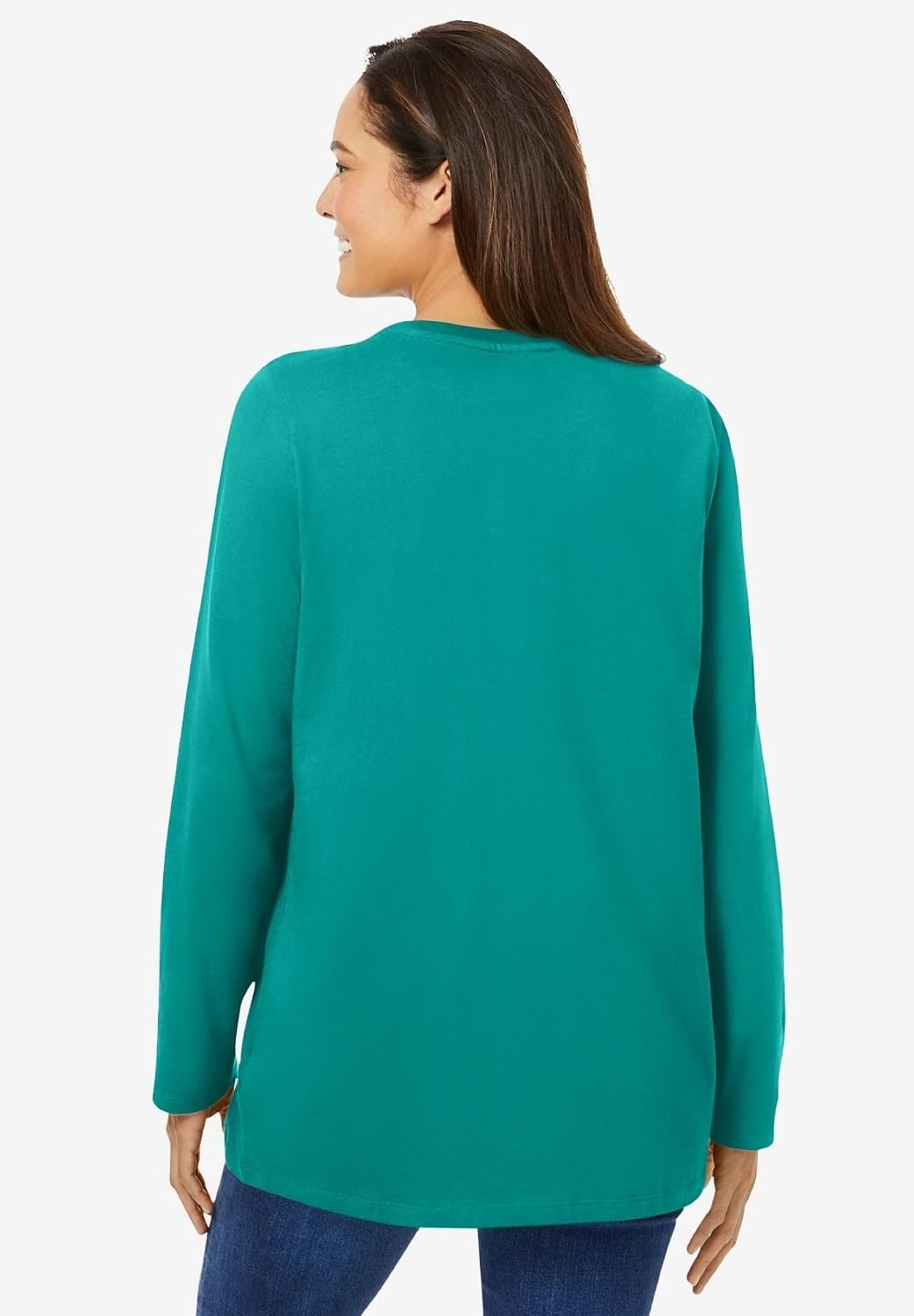 image:imageWoman Within Plus Size Perfect LongSleeve Crewneck Tee Petite AvailableWaterfall