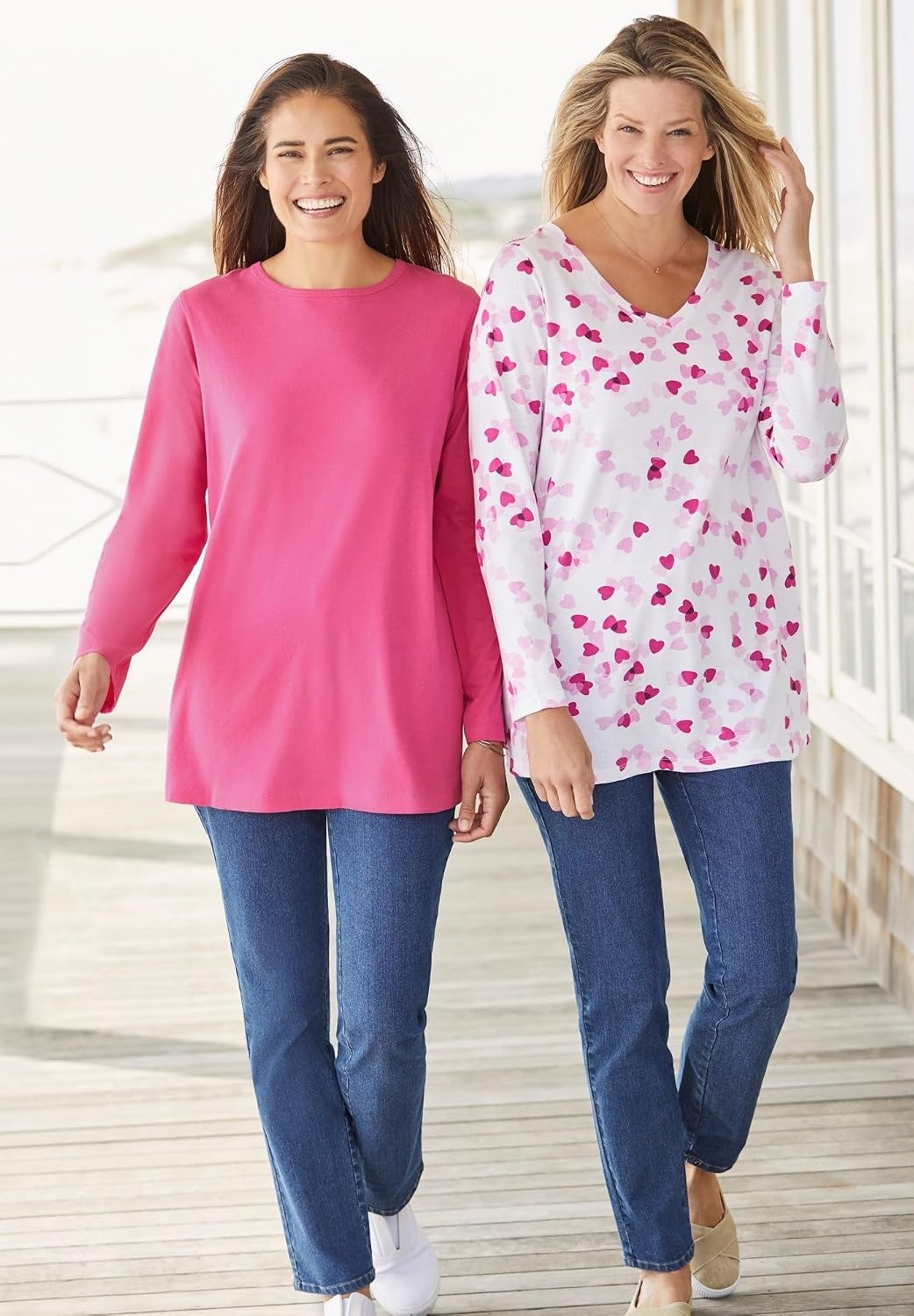 image:imageWoman Within Plus Size Perfect LongSleeve Crewneck Tee Petite AvailableWaterfall