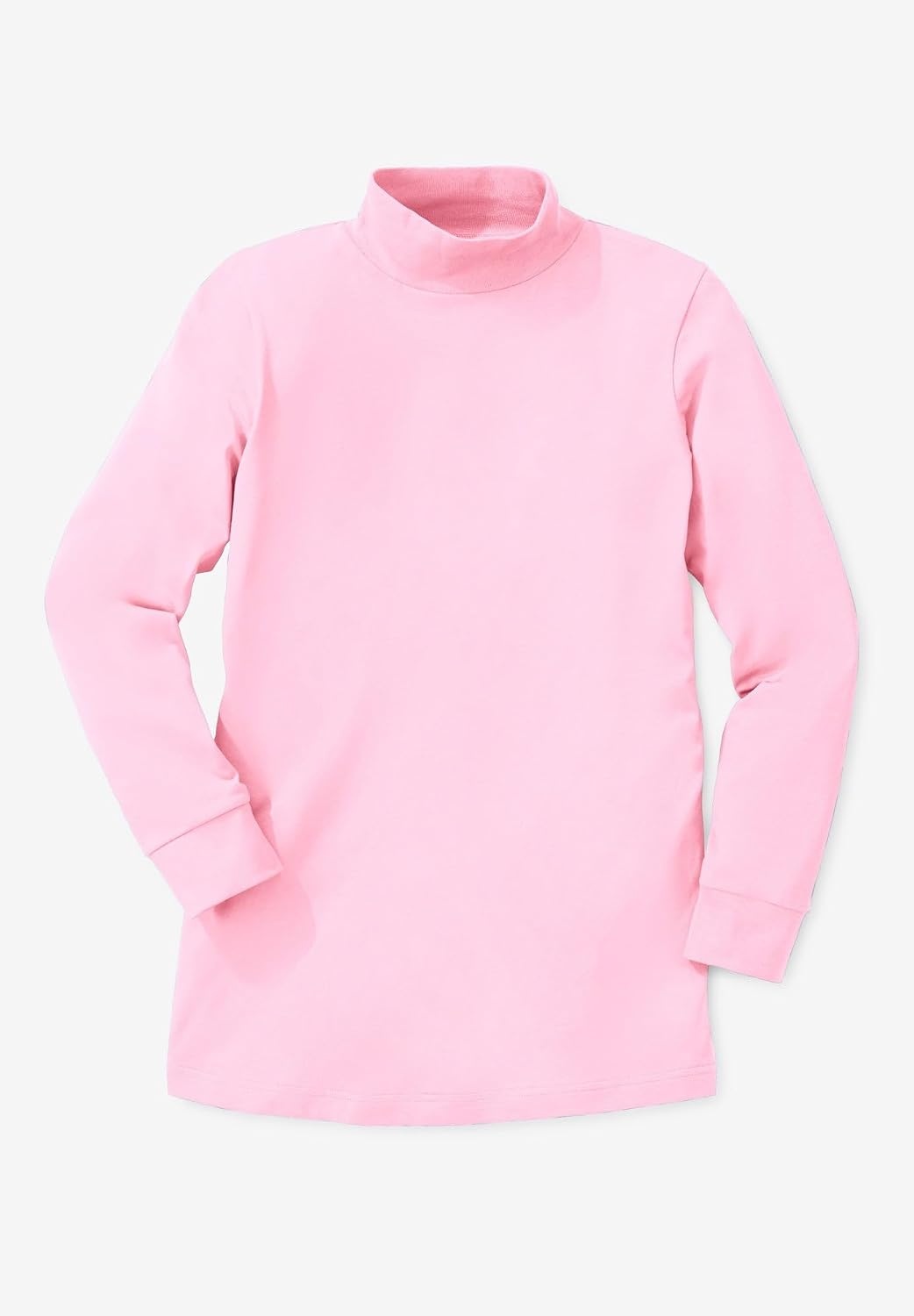 image:imageWoman Within Plus Size Perfect LongSleeve Mockneck Tee Petite AvailableEmerald Green
