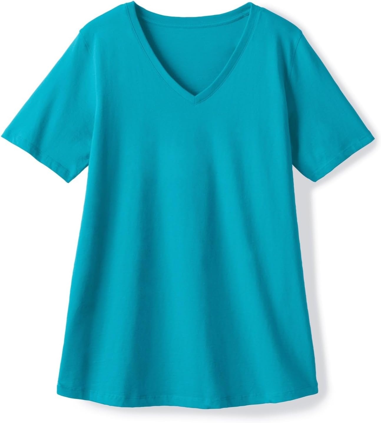 image:imageWoman Within Plus Size Perfect ShortSleeve VNeck Tee Petite AvailableDeep Claret