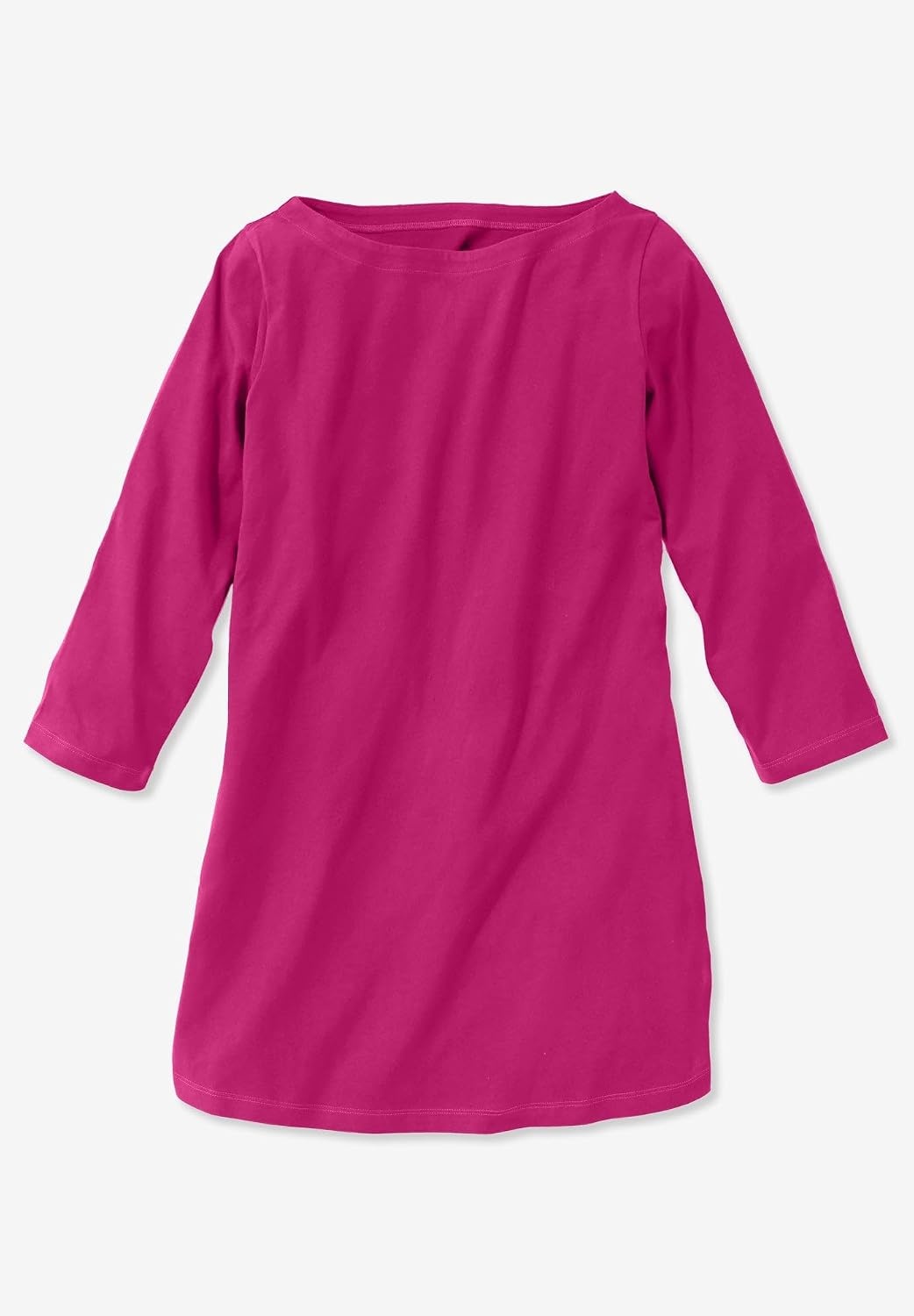 image:imageWoman Within Plus Size Perfect ThreeQuarter Sleeve Boatneck TeeWaterfall
