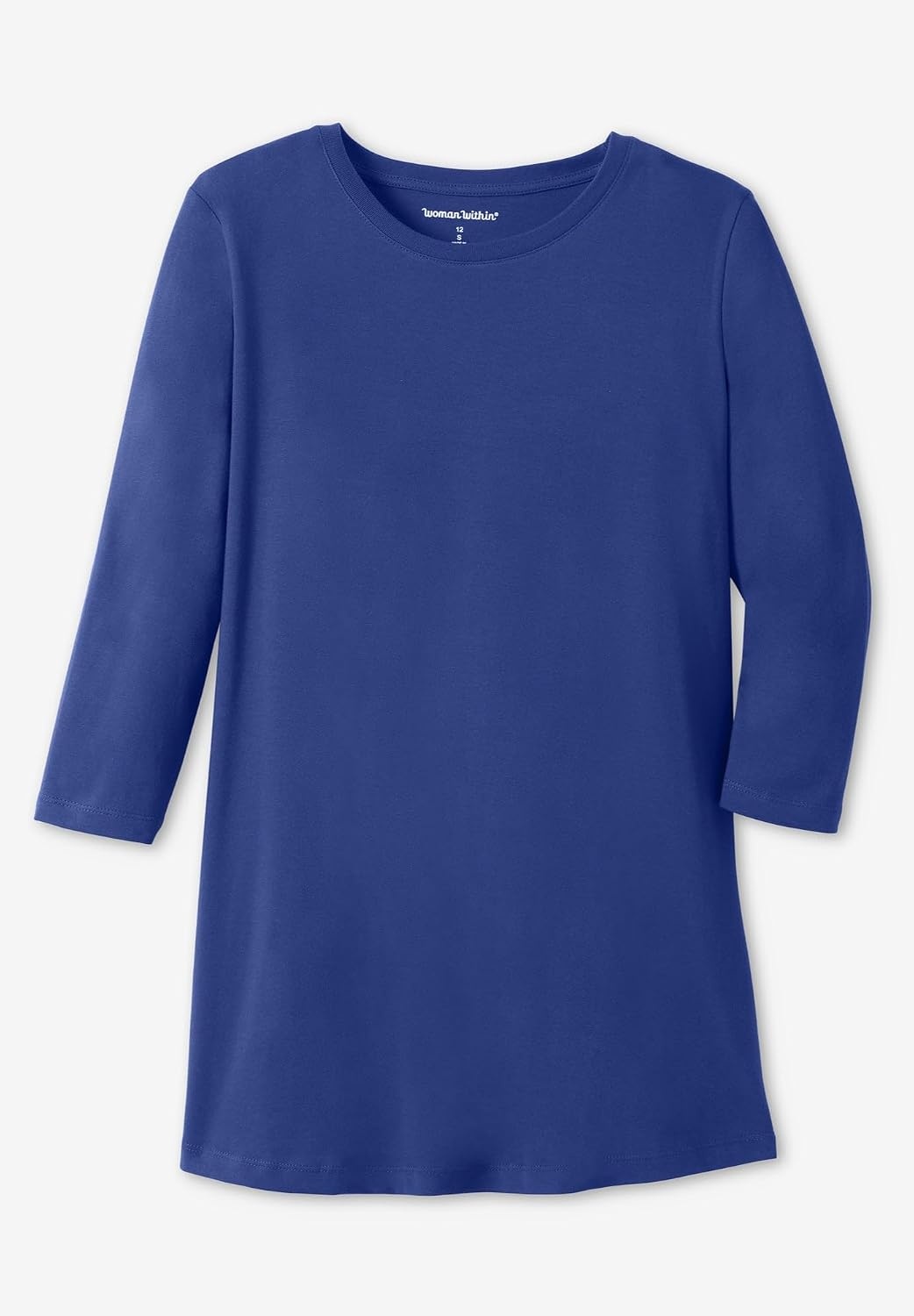 image:imageWoman Within Plus Size Perfect ThreeQuarter Sleeve Crewneck TeeDeep Claret
