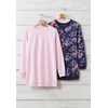 Woman Within Crewneck Fleece Sweatshirt(Chocolate Bloom Vine)