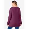 Woman Within Long-Sleeve Crewneck Soft Waffle Knit Thermal Shirt(Deep Claret)