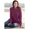 Woman Within Long-Sleeve Crewneck Soft Waffle Knit Thermal Shirt(Deep Claret)