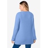 Woman Within Long-Sleeve Crewneck Soft Waffle Knit Thermal Shirt(French Blue)