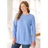 Woman Within Long-Sleeve Crewneck Soft Waffle Knit Thermal Shirt(French Blue)
