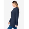 Woman Within Long-Sleeve Crewneck Soft Waffle Knit Thermal Shirt(Navy)
