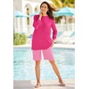 Woman Within Long-Sleeve Crewneck Soft Waffle Knit Thermal Shirt(Pink)