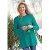 Woman Within Long-Sleeve Crewneck Soft Waffle Knit Thermal Shirt(Waterfall)